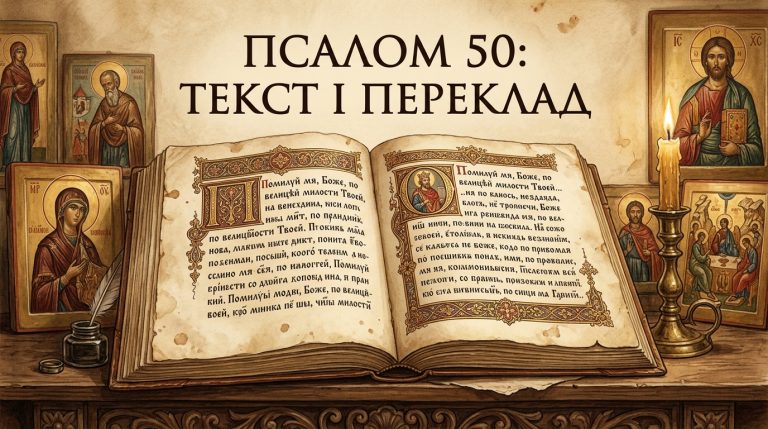 Псалом 50 церковнослов’янською та старослов’янською: текст і переклад українською — повний гід